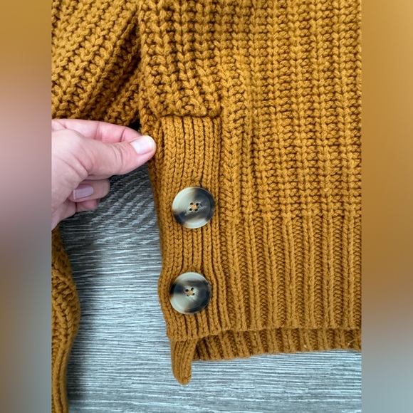 Madewell EUC Mockneck Knit Side-Button Pullover Sweater Size XS Wool Blend Brown - Picture 7 of 9